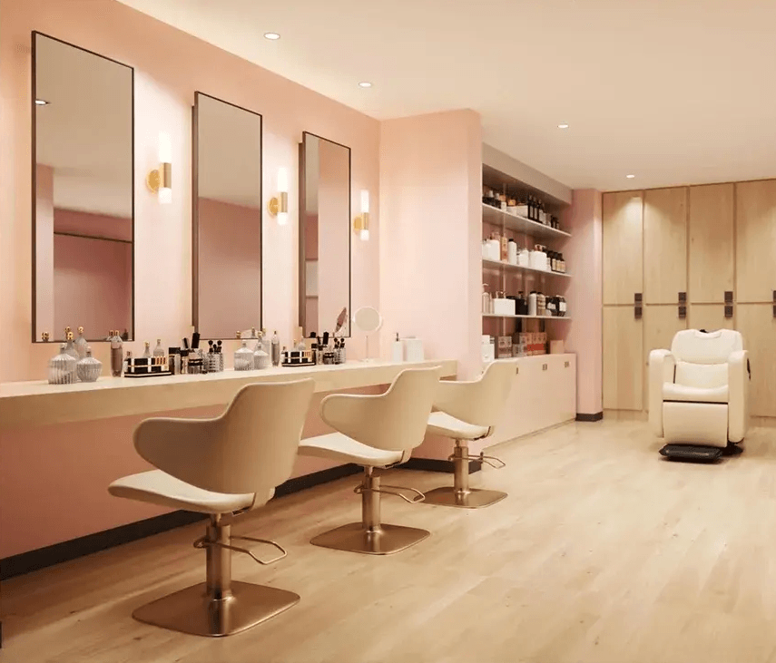 Modern, clean interior of Alorra Beauty Salon